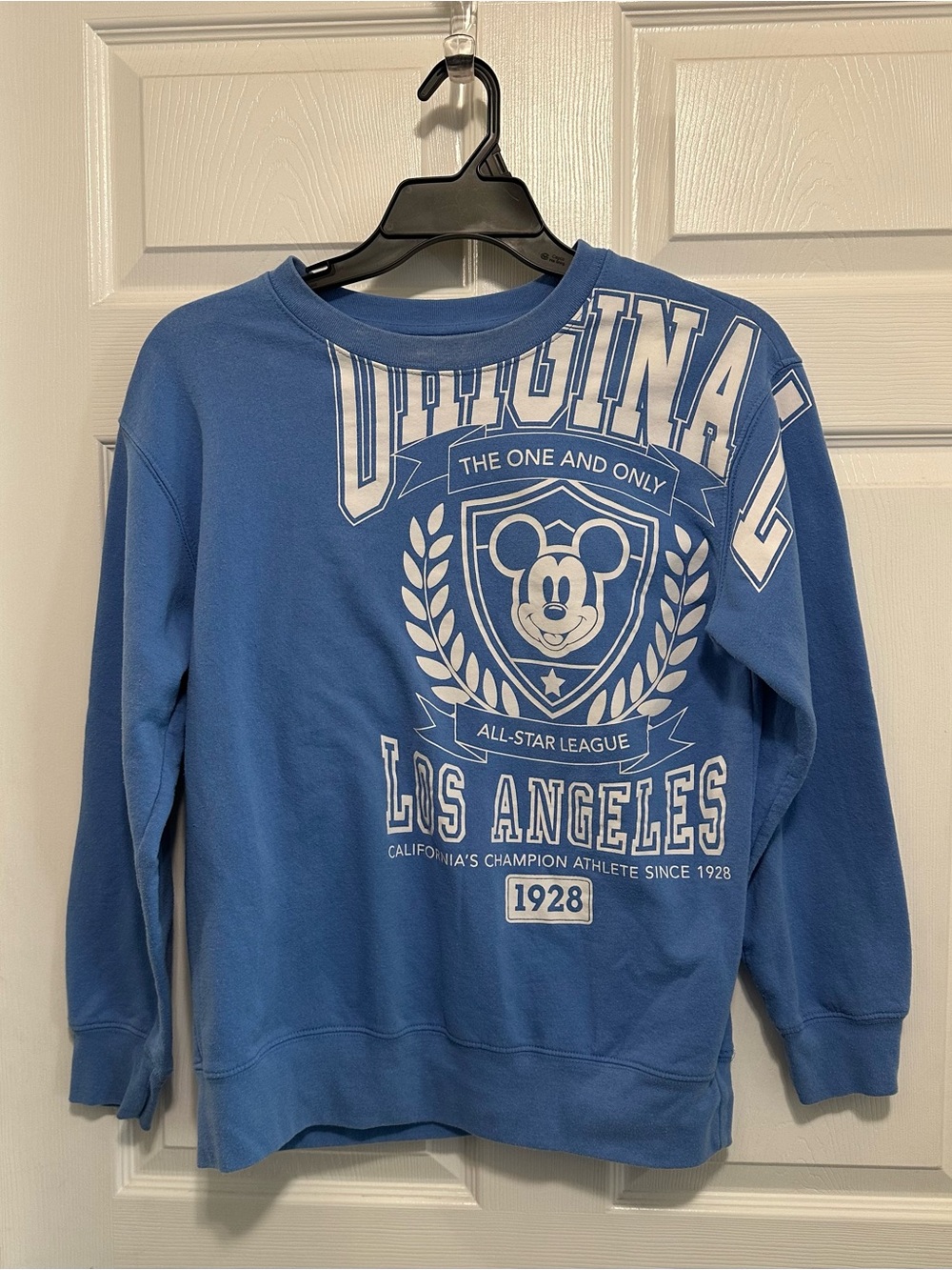 Disney Blue Crewneck Sweatshirt with White Los Angeles Graphic